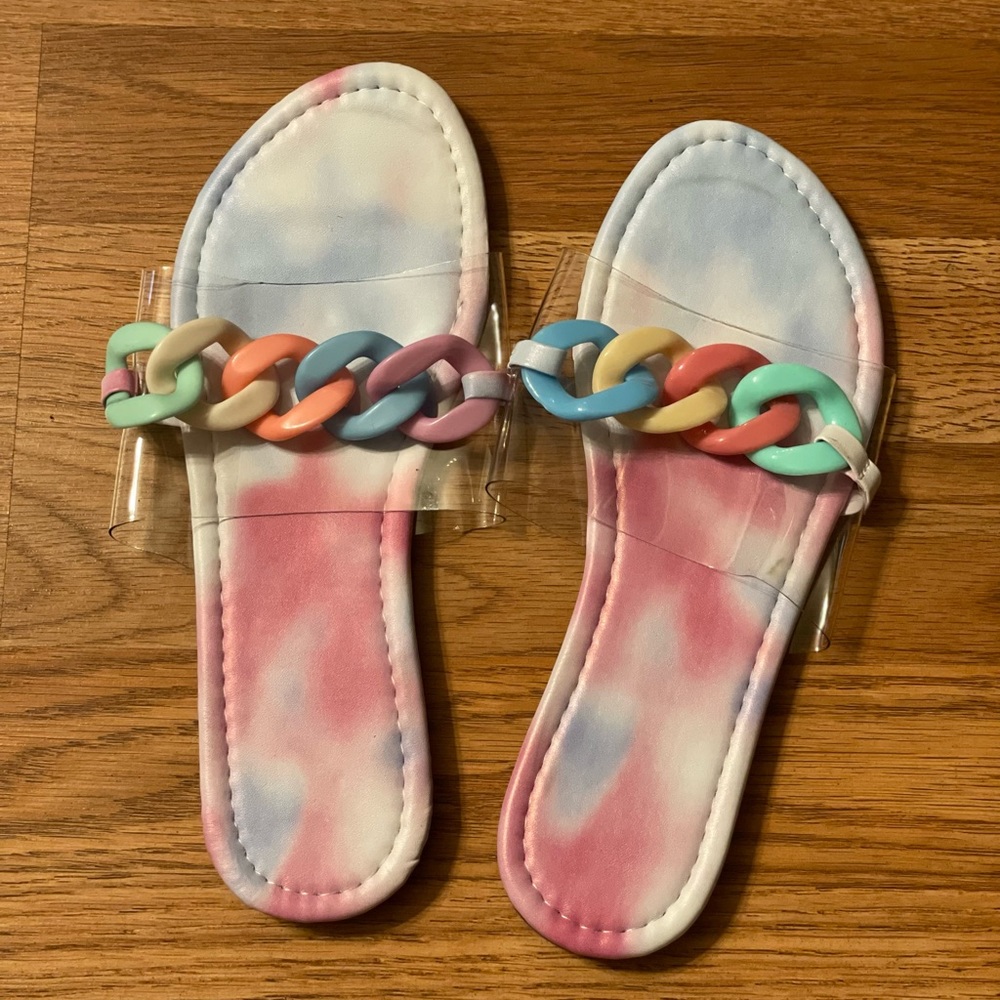 Tye dye sandals